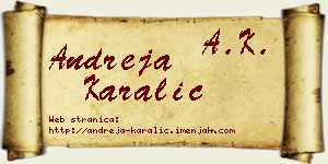 Andreja Karalić vizit kartica